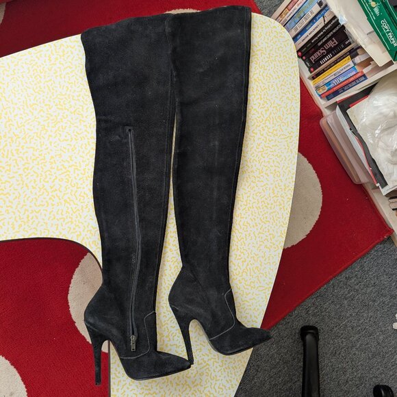 Trash and Vaudeville  vintage 80s trad goth thigh-high fetish boots - Picture 2 of 8